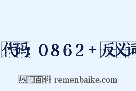 代码：0862+反义词是什么意思的图片